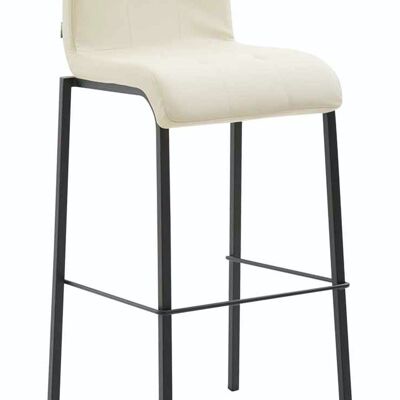 Bar stool Gift imitation leather Square black cream 45x46x103 cream leatherette metal