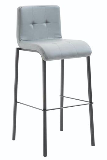 Tabouret de bar Gift simili cuir Square noir Gris 45x46x103 Simili cuir gris métal 1