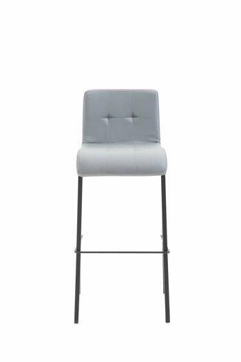 Tabouret de bar Gift simili cuir Square noir Gris 45x46x103 Simili cuir gris métal 2