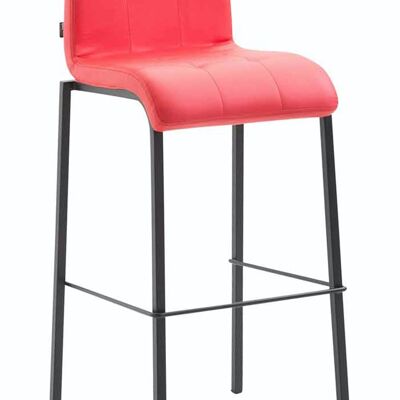 Tabouret de bar Gift simili cuir Square noir rouge 45x46x103 simili cuir rouge métal