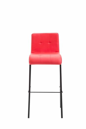 Tabouret de bar Gift simili cuir Square noir rouge 45x46x103 simili cuir rouge métal 2