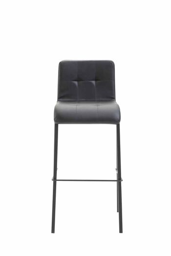 Tabouret de bar Gift simili cuir Square noir noir 45x46x103 simili cuir noir métal 2