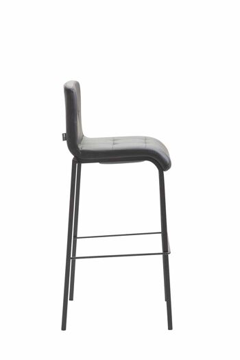 Tabouret de bar Gift simili cuir Square noir noir 45x46x103 simili cuir noir métal 3