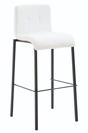 Tabouret de bar Gift simili cuir Square noir blanc 45x46x103 simili cuir blanc métal 1