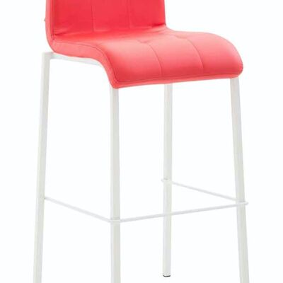 Bar stool Gift imitation leather Square white red 45x46x103 red leatherette metal
