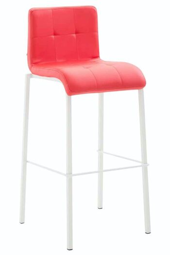 Tabouret de bar Gift simili cuir Square blanc rouge 45x46x103 simili cuir rouge métal 1