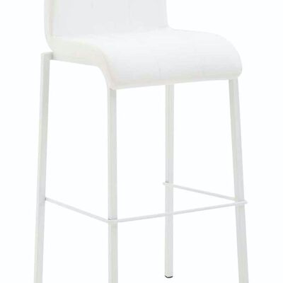 Tabouret de bar Gift simili cuir Square blanc blanc 45x46x103 simili cuir blanc métal