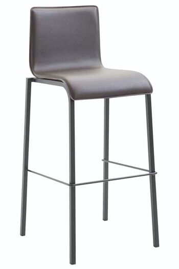 Tabouret de bar Kado simili cuir Square Flat marron noir 45x43x101 métal simili cuir marron 1