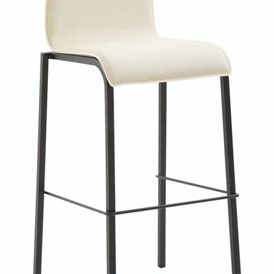 Bar stool Gift leatherette Square Flat black cream 45x43x101 cream leatherette metal