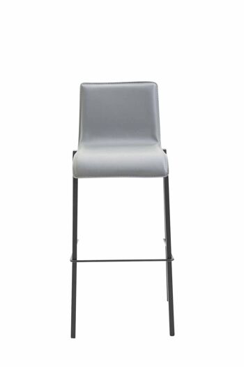 Tabouret de bar Gift simili cuir Square Flat noir Gris 45x43x101 Métal simili cuir gris 2