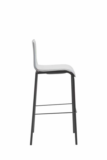 Tabouret de bar Gift simili cuir Square Flat noir Gris 45x43x101 Métal simili cuir gris 3