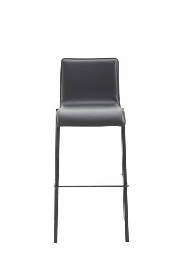 Tabouret de bar Gift simili cuir Square Flat noir noir 45x43x101 métal simili cuir noir 2