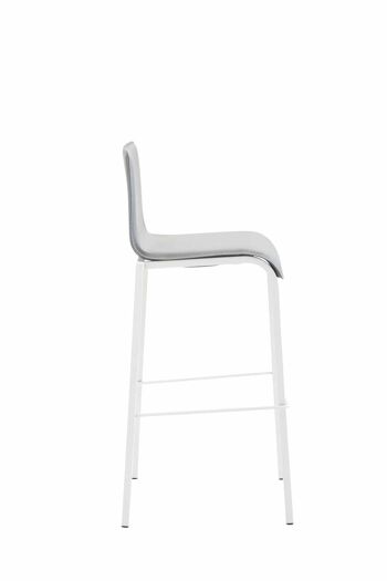 Tabouret de bar Gift simili cuir Carré plat blanc Gris 45x43x101 Métal simili cuir gris 3