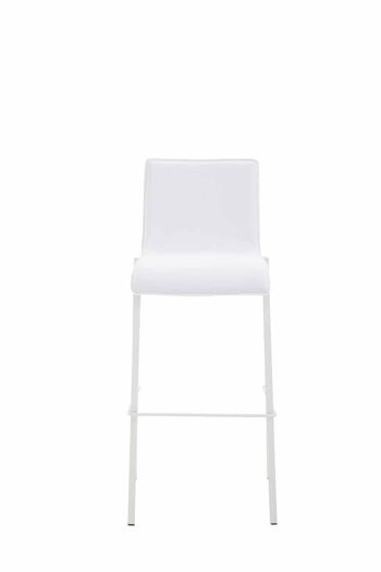 Tabouret de bar cadeau similicuir carré plat blanc blanc 45x43x101 similicuir blanc métal 2