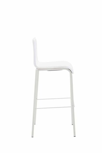 Tabouret de bar cadeau similicuir carré plat blanc blanc 45x43x101 similicuir blanc métal 3