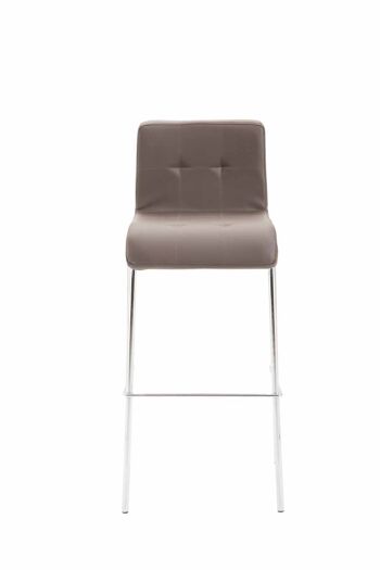 Tabouret de bar Kado simili cuir rond marron chrome 45x46x103 métal simili cuir marron 2