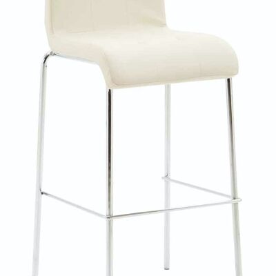 Bar stool Gift imitation leather round chrome cream 45x46x103 cream leatherette metal