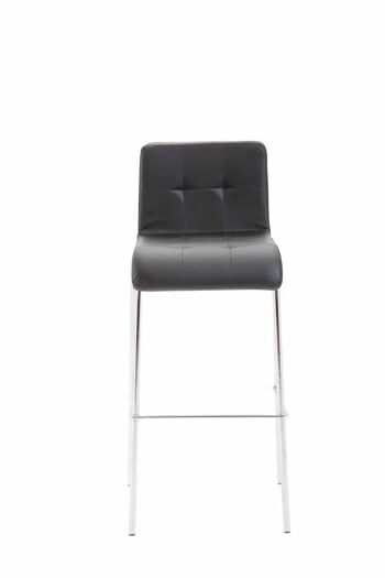 Tabouret de bar Kado simili cuir rond chrome noir 45x46x103 simili cuir noir métal 2