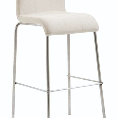 Bar stool Gift imitation leather Round stainless steel cream 45x46x103 cream leatherette metal