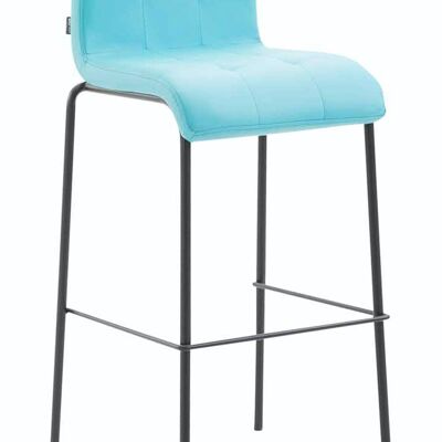 Tabouret de bar cadeau cuir artificiel rond noir turquoise 45x46x103 métal cuir artificiel turquoise