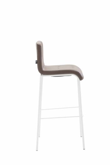 Tabouret de bar Kado simili cuir rond blanc marron 45x46x103 métal simili cuir marron 3