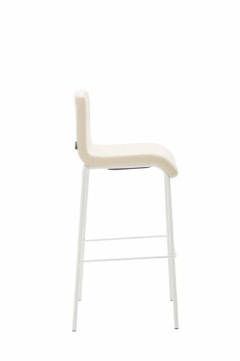 Tabouret de bar Kado simili cuir rond blanc crème 45x46x103 métal simili cuir crème 3