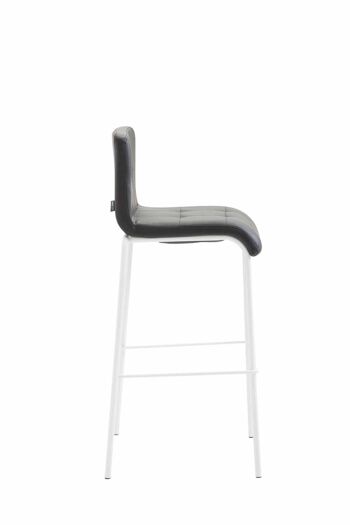 Tabouret de bar Kado simili cuir rond blanc noir 45x46x103 simili cuir noir métal 3