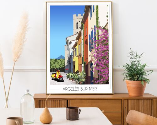 Affiche d'Argelès-sur-mer Village 30x42cm