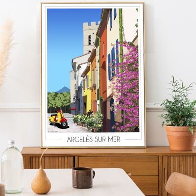 Affiche d'Argelès-sur-mer Village 30x42cm