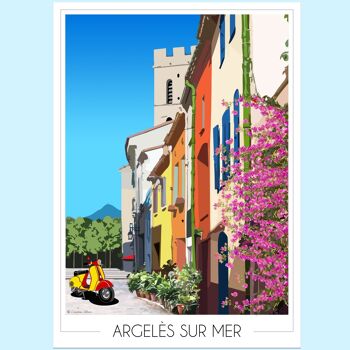 Affiche Argelès-sur-mer Village 50x70 cm  • Travel Poster 3