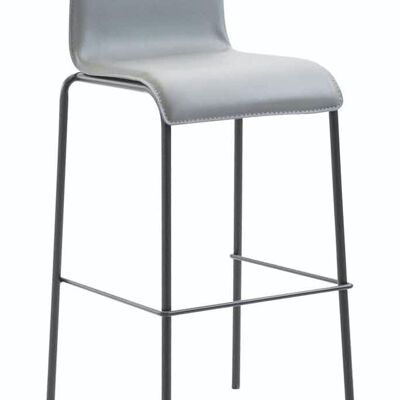 Bar stool Gift artificial leather round flat black Gray 45x43x101 Gray artificial leather metal