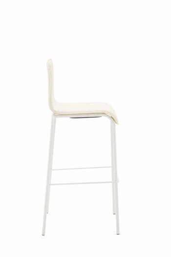 Tabouret de bar Kado simili cuir rond plat blanc crème 45x43x101 métal simili cuir crème 2