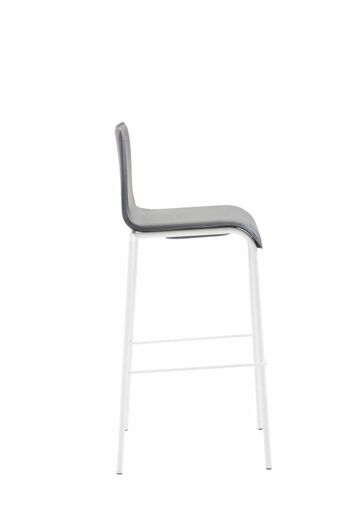 Tabouret de bar Kado simili cuir rond plat blanc marron 45x43x101 métal simili cuir marron 3