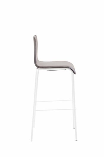 Tabouret de bar Kado simili cuir rond plat blanc noir 45x43x101 simili cuir noir métal 3