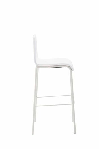 Tabouret de bar Kado simili cuir rond plat blanc blanc 45x43x101 simili cuir blanc métal 3