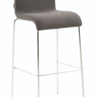 Tabouret de bar Kado tissu rond chrome gris foncé 45x46x103 gris foncé Matière métal