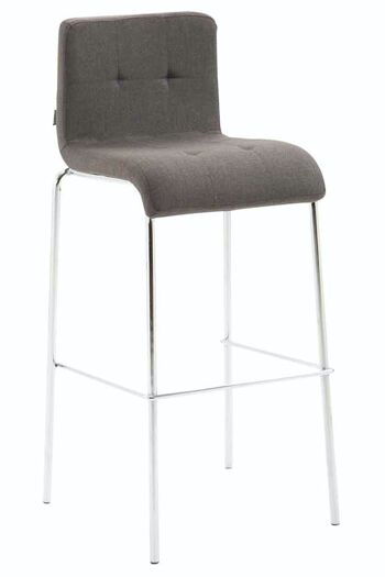 Tabouret de bar Kado tissu rond chrome gris foncé 45x46x103 gris foncé Matière métal 1