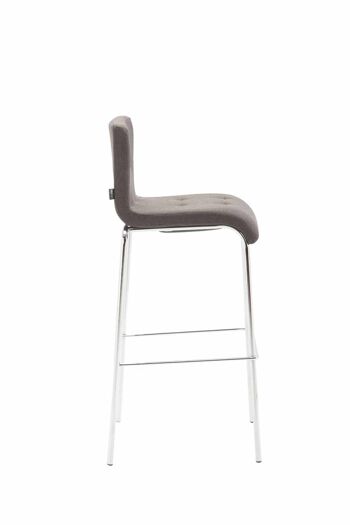 Tabouret de bar Kado tissu rond chrome gris foncé 45x46x103 gris foncé Matière métal 3