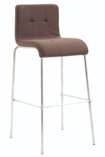 Tabouret de bar Gift Tissu Rond Acier inoxydable marron 45x46x103 marron Matière métal 1