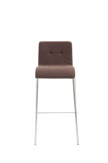 Tabouret de bar Gift Tissu Rond Acier inoxydable marron 45x46x103 marron Matière métal 2