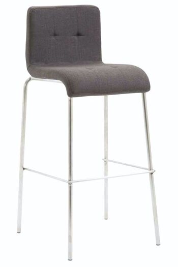 Tabouret de bar Gift Tissu rond acier inoxydable gris foncé 45x46x103 gris foncé Matière métal 1