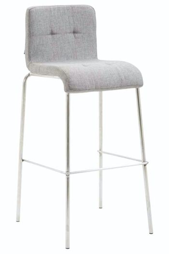 Tabouret de bar Gift Tissu Rond Acier inoxydable gris clair 45x46x103 gris clair Matière métal 1