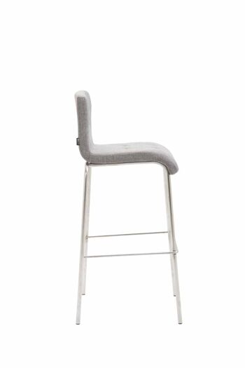 Tabouret de bar Gift Tissu Rond Acier inoxydable gris clair 45x46x103 gris clair Matière métal 3