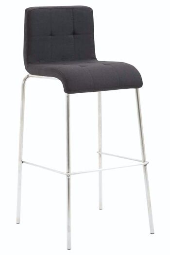 Tabouret de bar Gift Tissu Rond Acier inoxydable noir 45x46x103 noir Matière métal 1