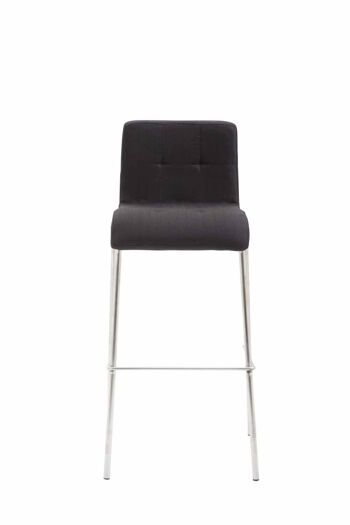 Tabouret de bar Gift Tissu Rond Acier inoxydable noir 45x46x103 noir Matière métal 2