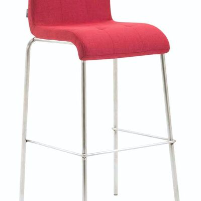 Tabouret de bar Gift Tissu Rond Acier inoxydable rouge 45x46x103 rouge Matière métal