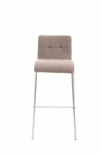 Tabouret de bar Gift Tissu Rond Acier inoxydable taupe 45x46x103 taupe Matière métal 2