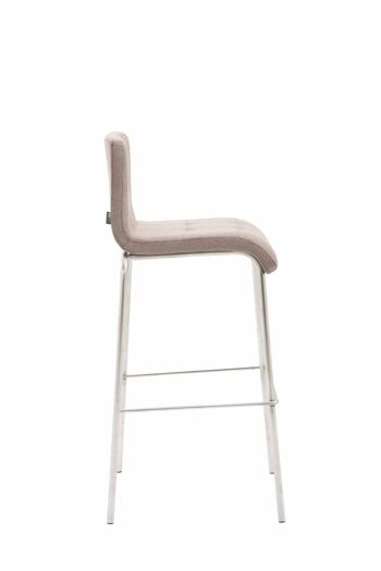 Tabouret de bar Gift Tissu Rond Acier inoxydable taupe 45x46x103 taupe Matière métal 3