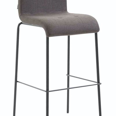 Sgabello da bar Kado tessuto rotondo nero grigio scuro 45x46x103 grigio scuro Materiale metallo