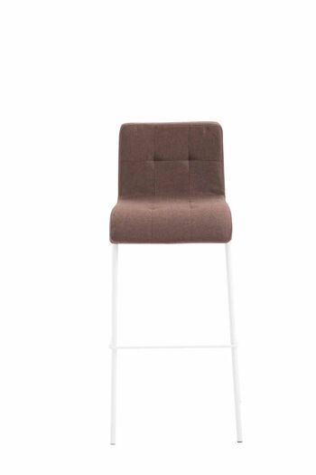 Tabouret de bar Kado tissu rond blanc marron 45x46x103 marron Matière métal 2